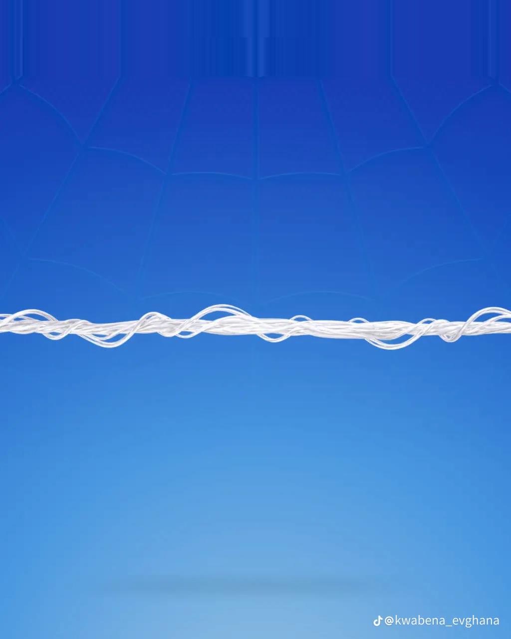 Panel 2: the same strand of web carries on straight across the frame.